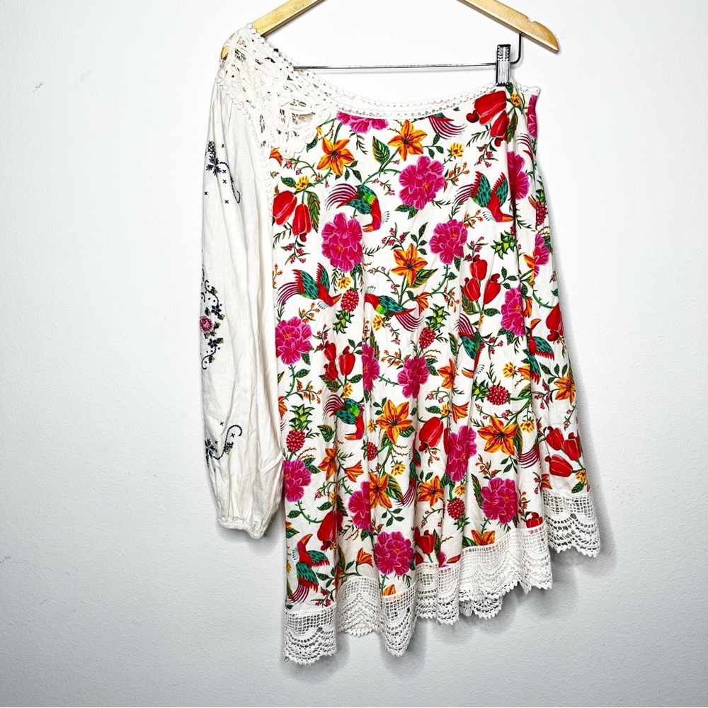 NWT FARM RIO Toucans Garden Flowy One Shoulder Embroidered Floral Dress Small - Picture 10 of 14
